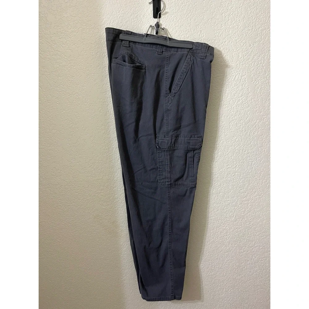 Wrangler Authentics Mens Cargo Pants Charcoal Gray 42x30 Straight Leg 10ZM7ABAH